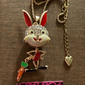Betsey Johnson Rabbit with carrot necklace
